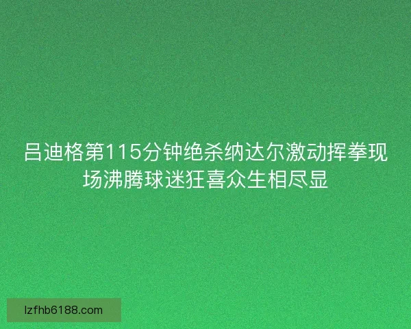 吕迪格第115分钟绝杀纳达尔激动挥拳现场沸腾球迷狂喜众生相尽显