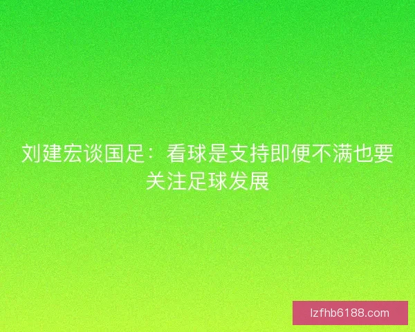 刘建宏谈国足：看球是支持即便不满也要关注足球发展